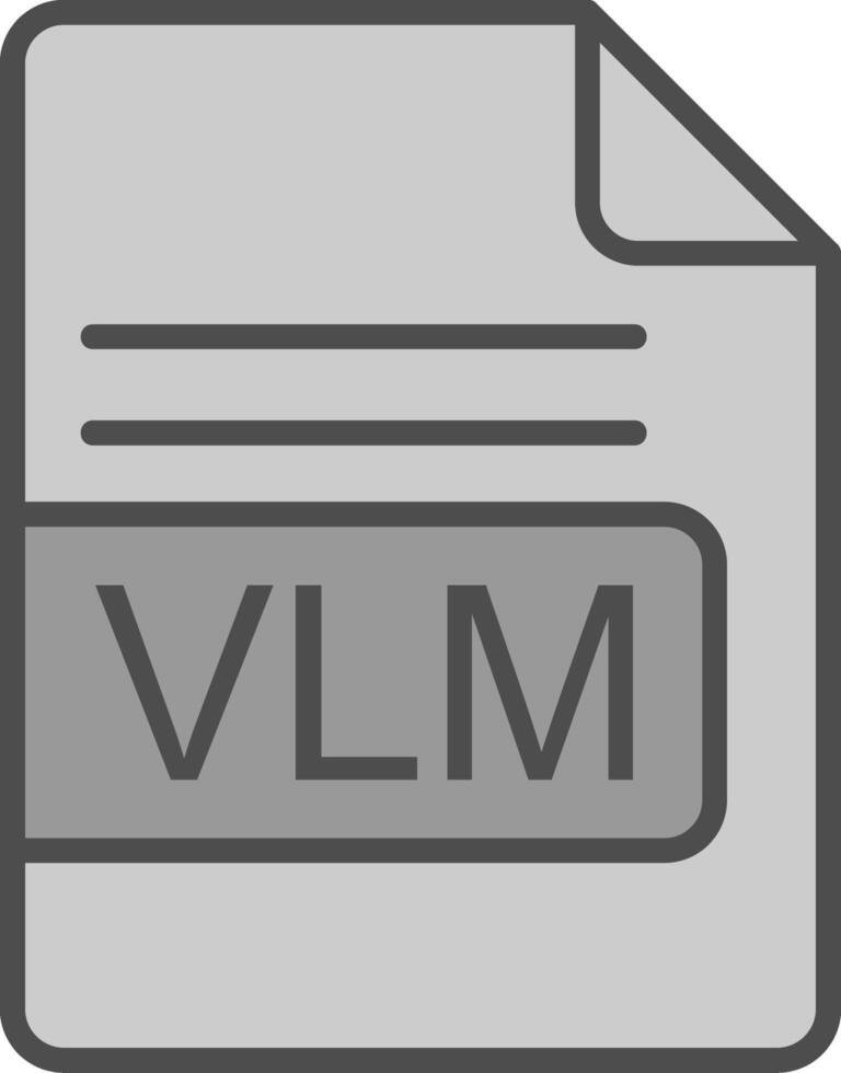 vlm fil formatera linje fylld gråskale ikon design vektor