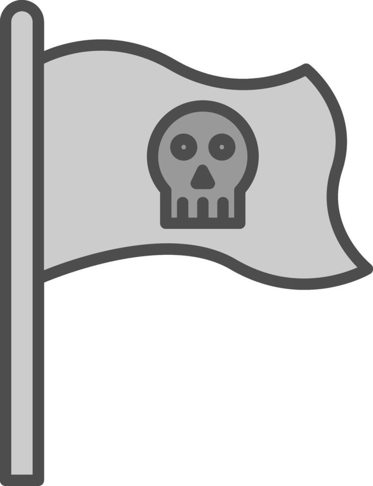 pirat flagga linje fylld gråskale ikon design vektor
