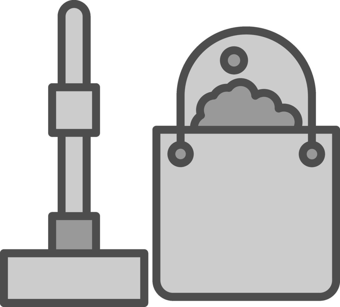 Reinigung Linie gefüllt Graustufen Symbol Design vektor