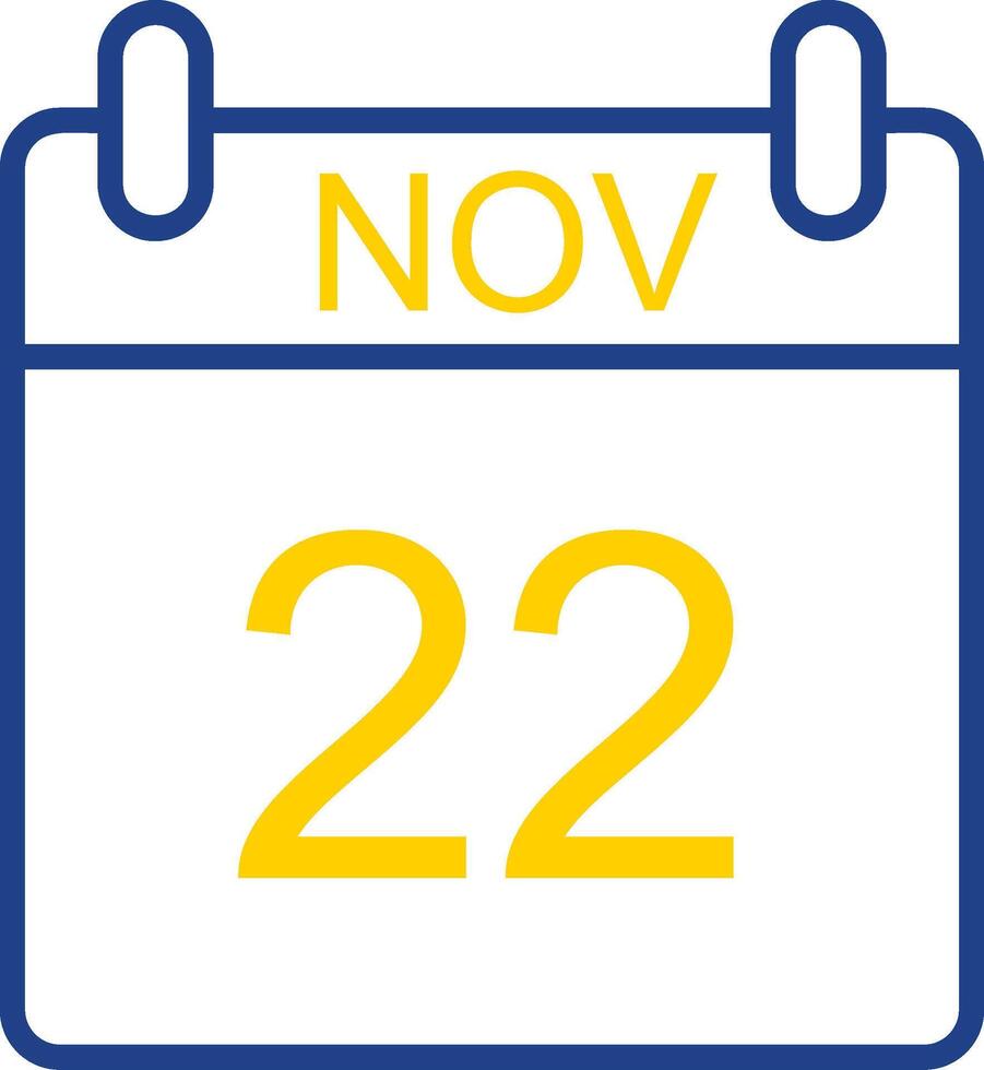 November Linie zwei Farbe Symbol Design vektor