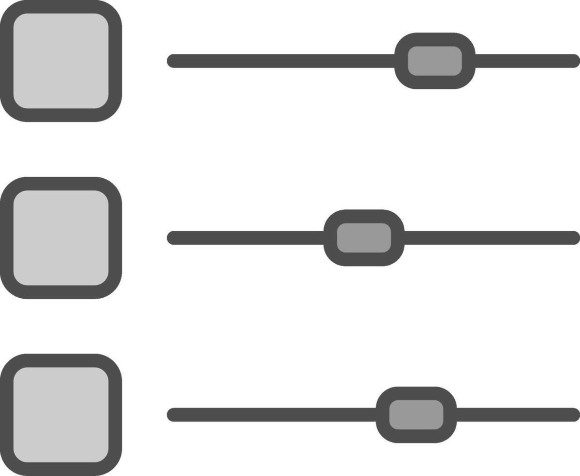 Schieberegler Linie gefüllt Graustufen Symbol Design vektor