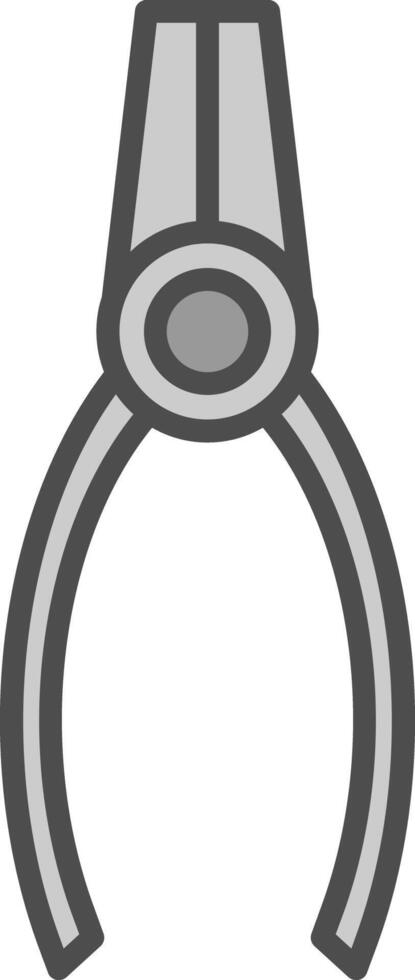 Zange Linie gefüllt Graustufen Symbol Design vektor