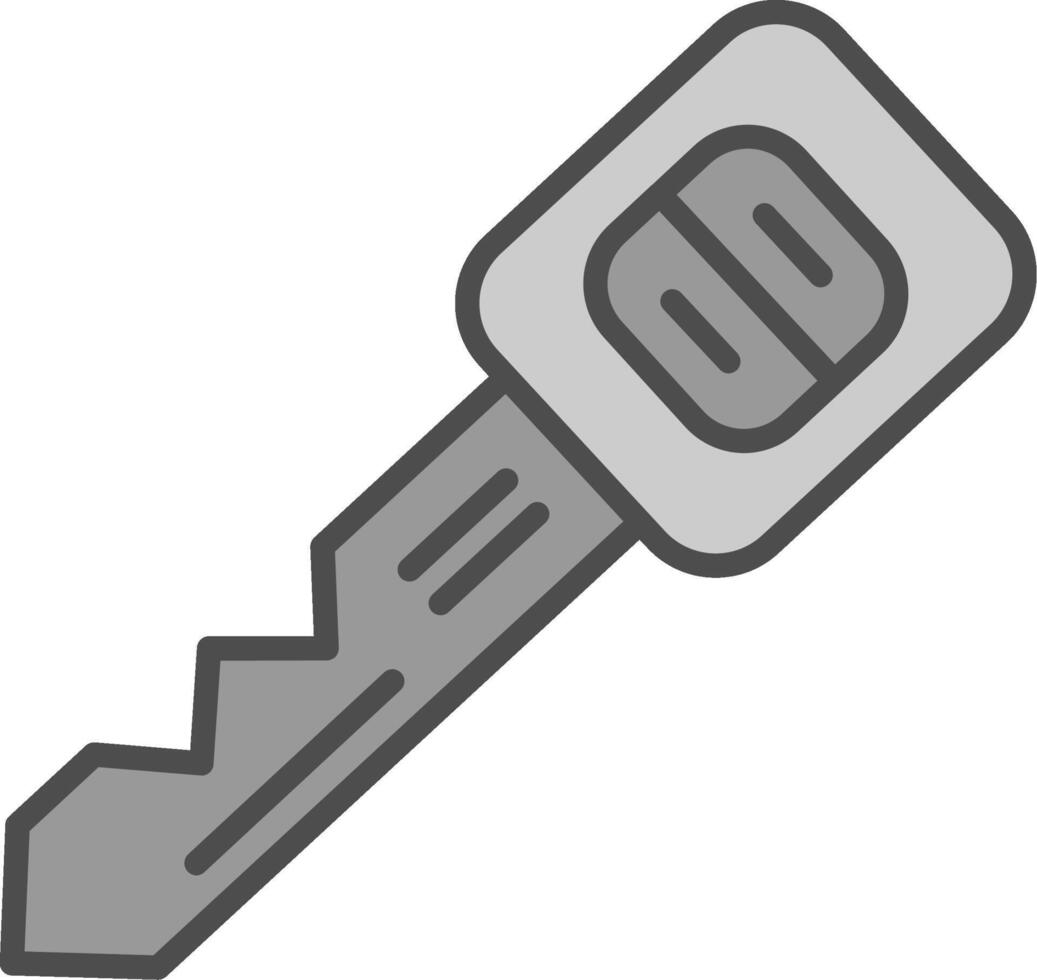 Auto Schlüssel Linie gefüllt Graustufen Symbol Design vektor