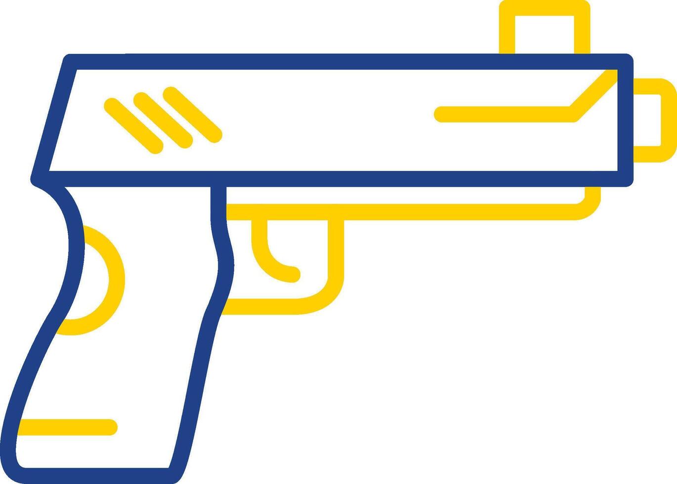 pistol linje två Färg ikon design vektor