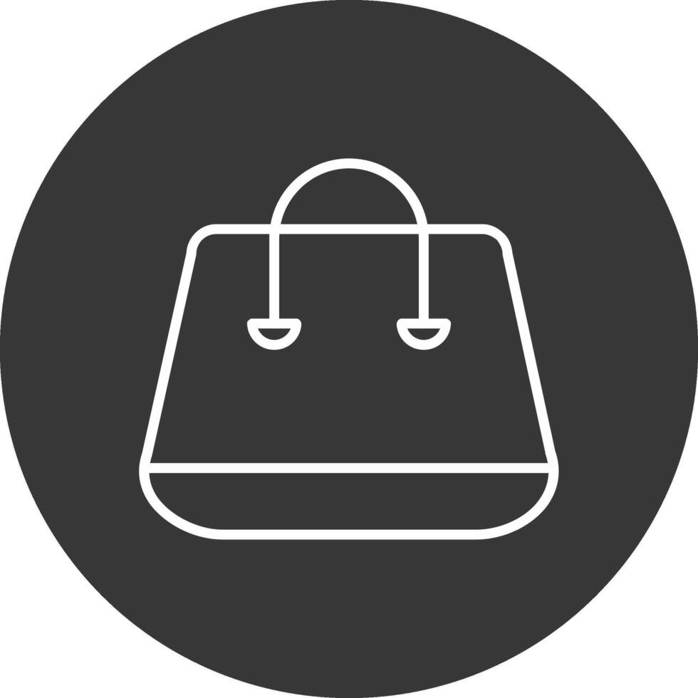 Einkaufen Tasche Linie invertiert Symbol Design vektor