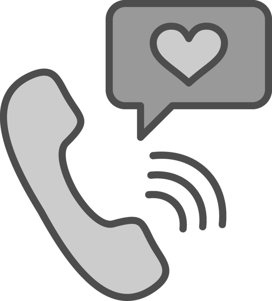 Telefon Linie gefüllt Graustufen Symbol Design vektor