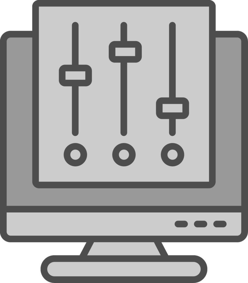 skjutreglage linje fylld gråskale ikon design vektor