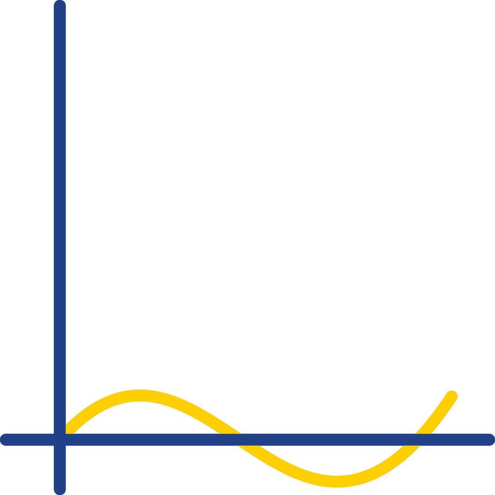 Welle Diagramm Linie zwei Farbe Symbol Design vektor