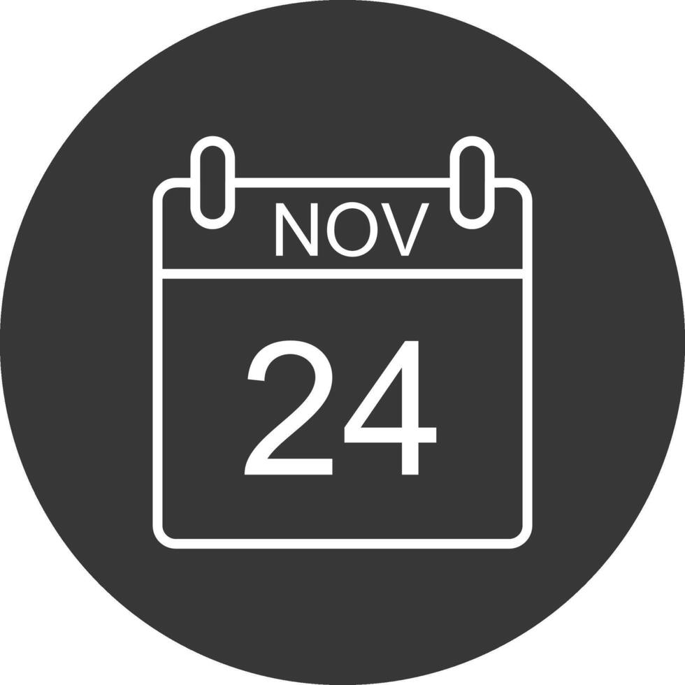 November Linie invertiert Symbol Design vektor