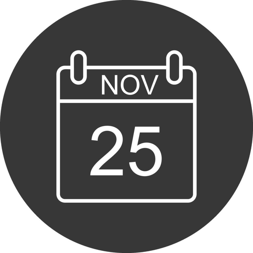 November Linie invertiert Symbol Design vektor