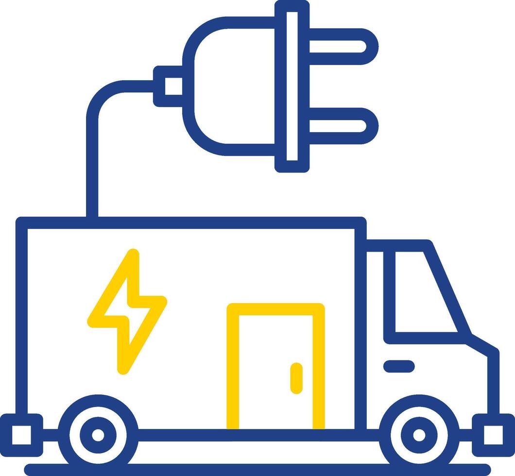 elektrisch Fahrzeug Linie zwei Farbe Symbol Design vektor