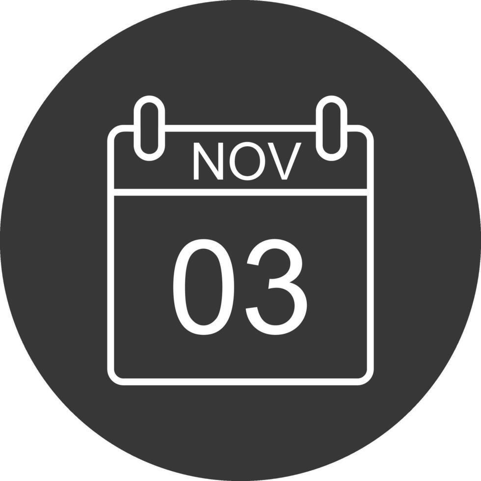 November Linie invertiert Symbol Design vektor