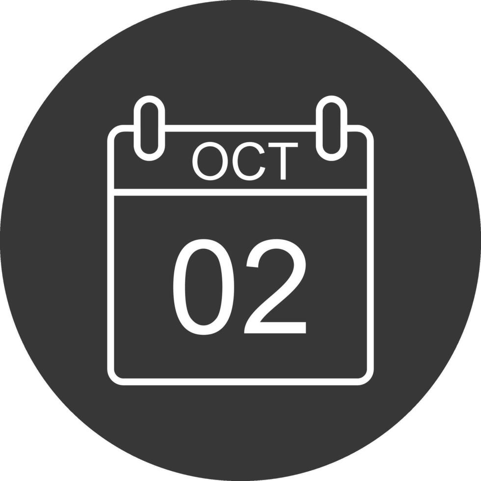 Oktober Linie invertiert Symbol Design vektor