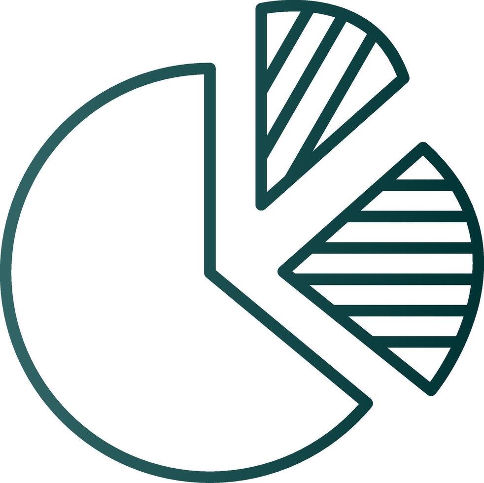 cirkeldiagram linje gradient ikon vektor
