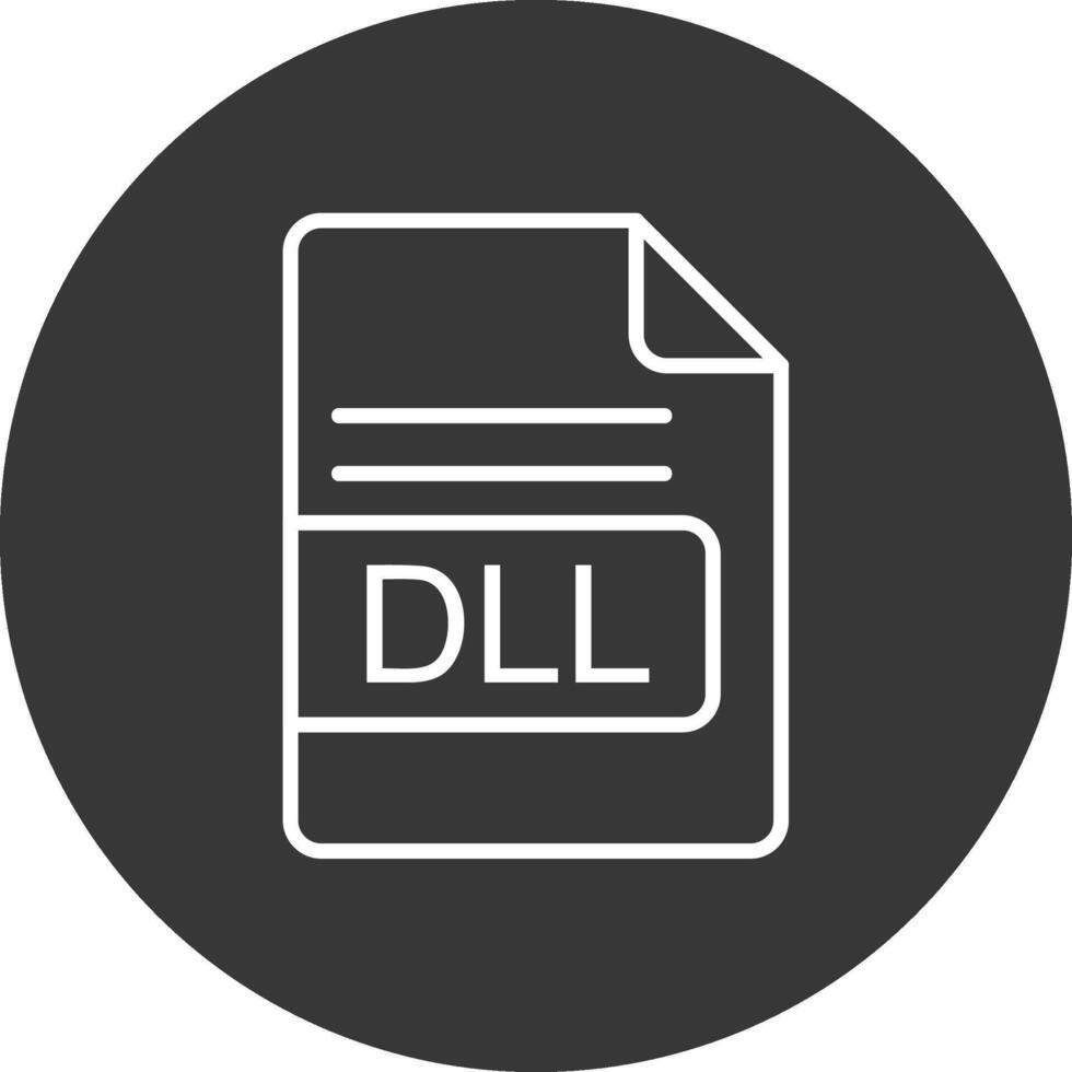 dll Datei Format Linie invertiert Symbol Design vektor