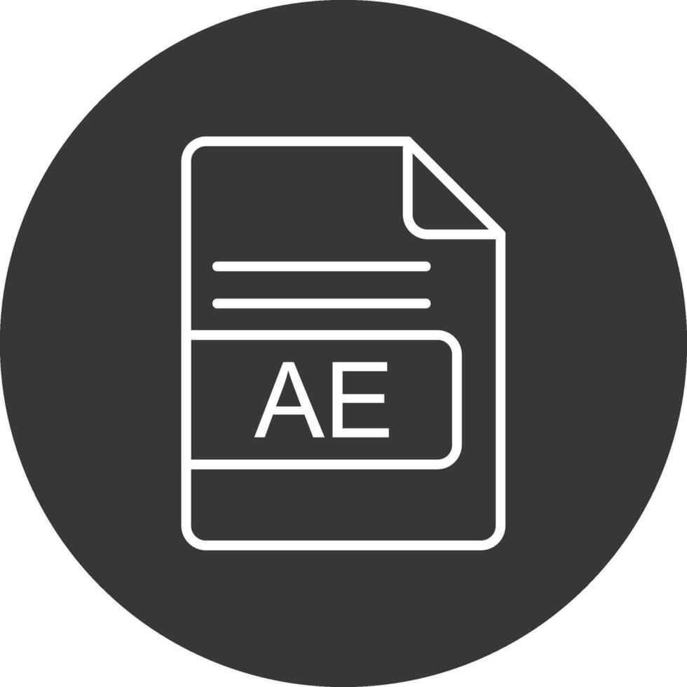 ae Datei Format Linie invertiert Symbol Design vektor