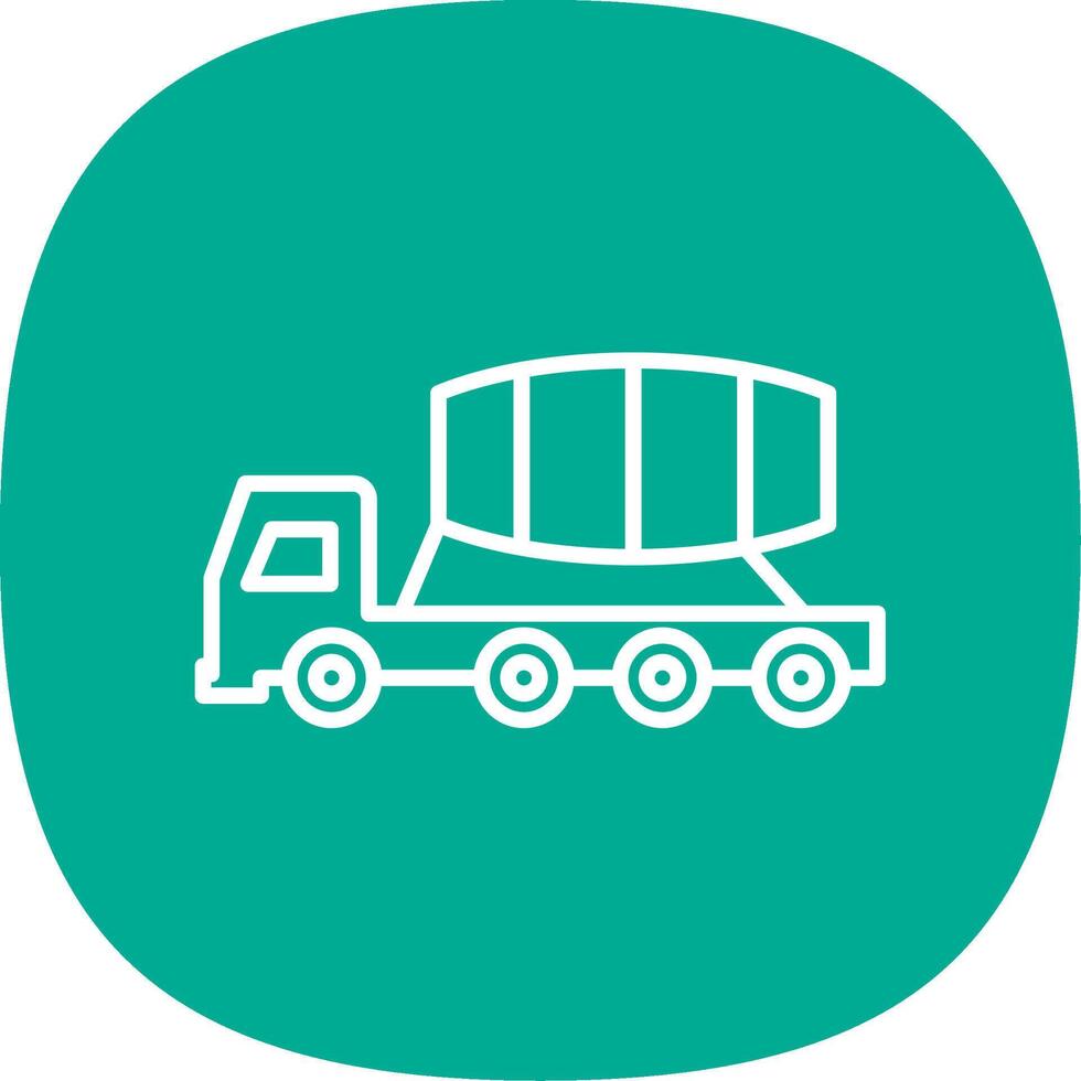 Zement LKW Linie Kurve Symbol Design vektor