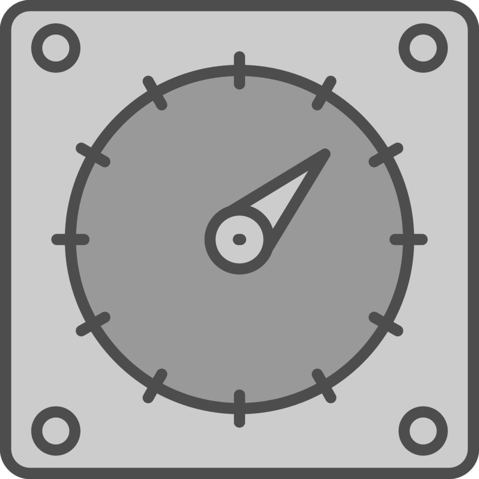 Timer Linie gefüllt Graustufen Symbol Design vektor