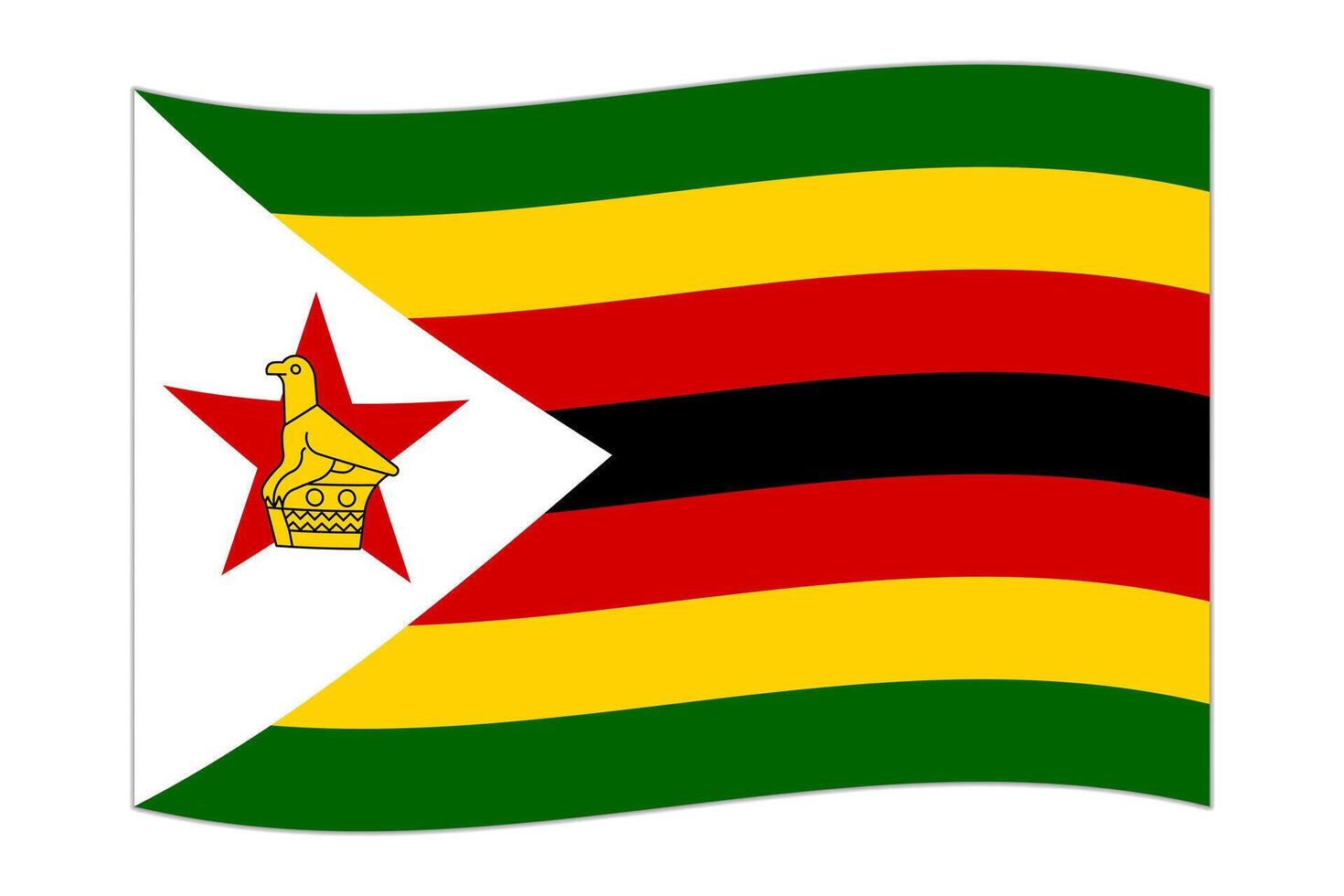 winken Flagge von das Land Zimbabwe. Illustration. vektor