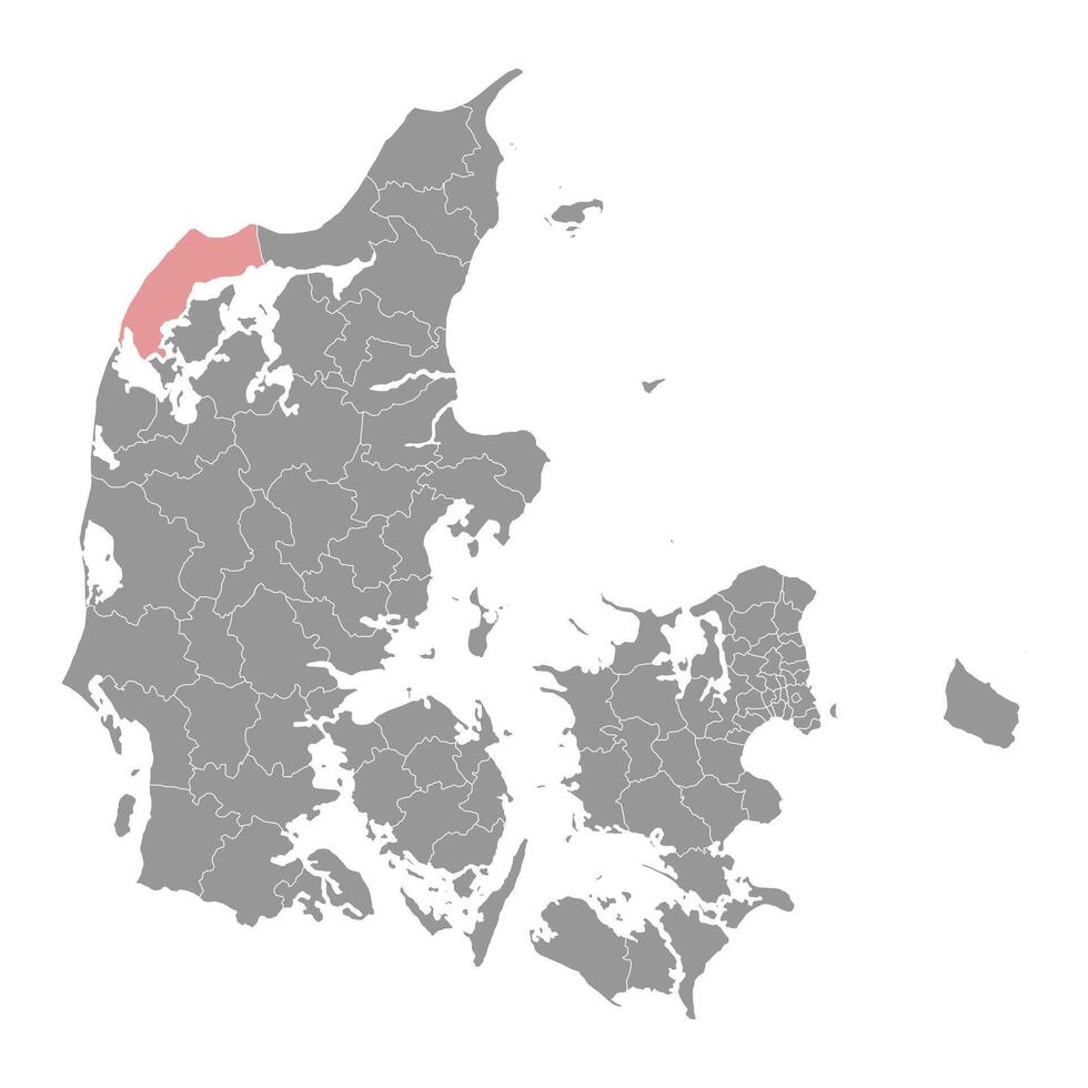 detta kommun Karta, administrativ division av Danmark. illustration. vektor