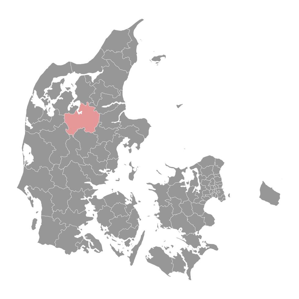 Viborg Gemeinde Karte, administrative Aufteilung von Dänemark. Illustration. vektor
