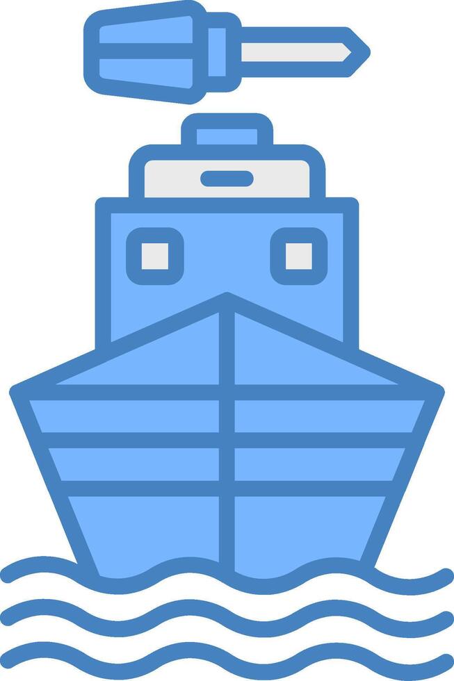 båt linje fylld blå ikon vektor