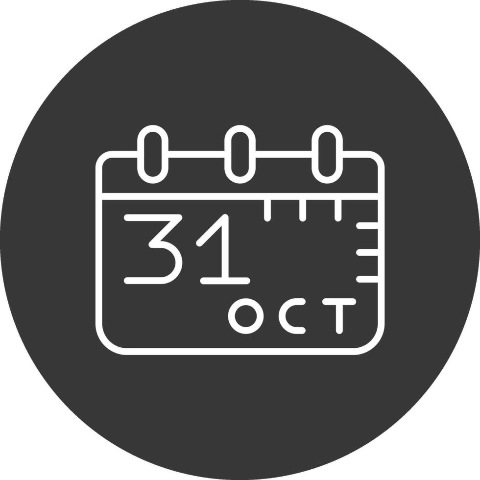oktober 31: a linje omvänd ikon design vektor
