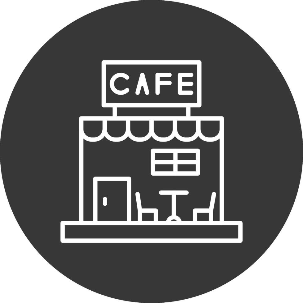 Kafé linje omvänd ikon design vektor