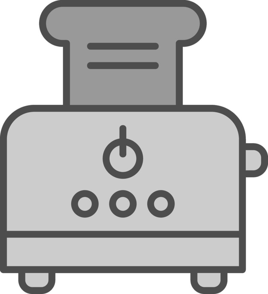 Toaster Linie gefüllt Graustufen Symbol Design vektor