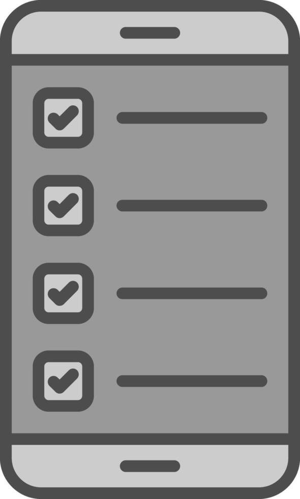 smartphone linje fylld gråskale ikon design vektor