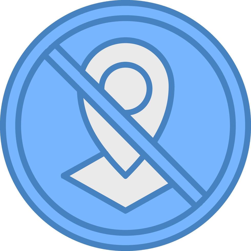 förbjuden tecken linje fylld blå ikon vektor