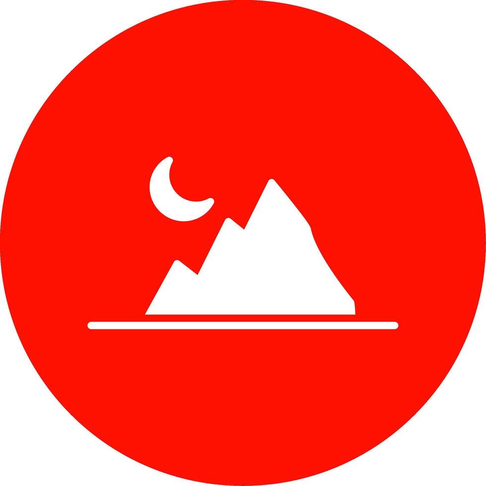 berg mång Färg cirkel ikon vektor