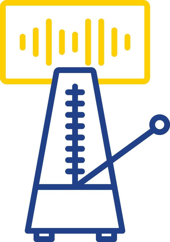 Metronom Linie zwei Farbe Symbol Design vektor