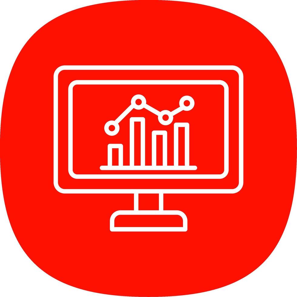 statistik linje kurva ikon design vektor