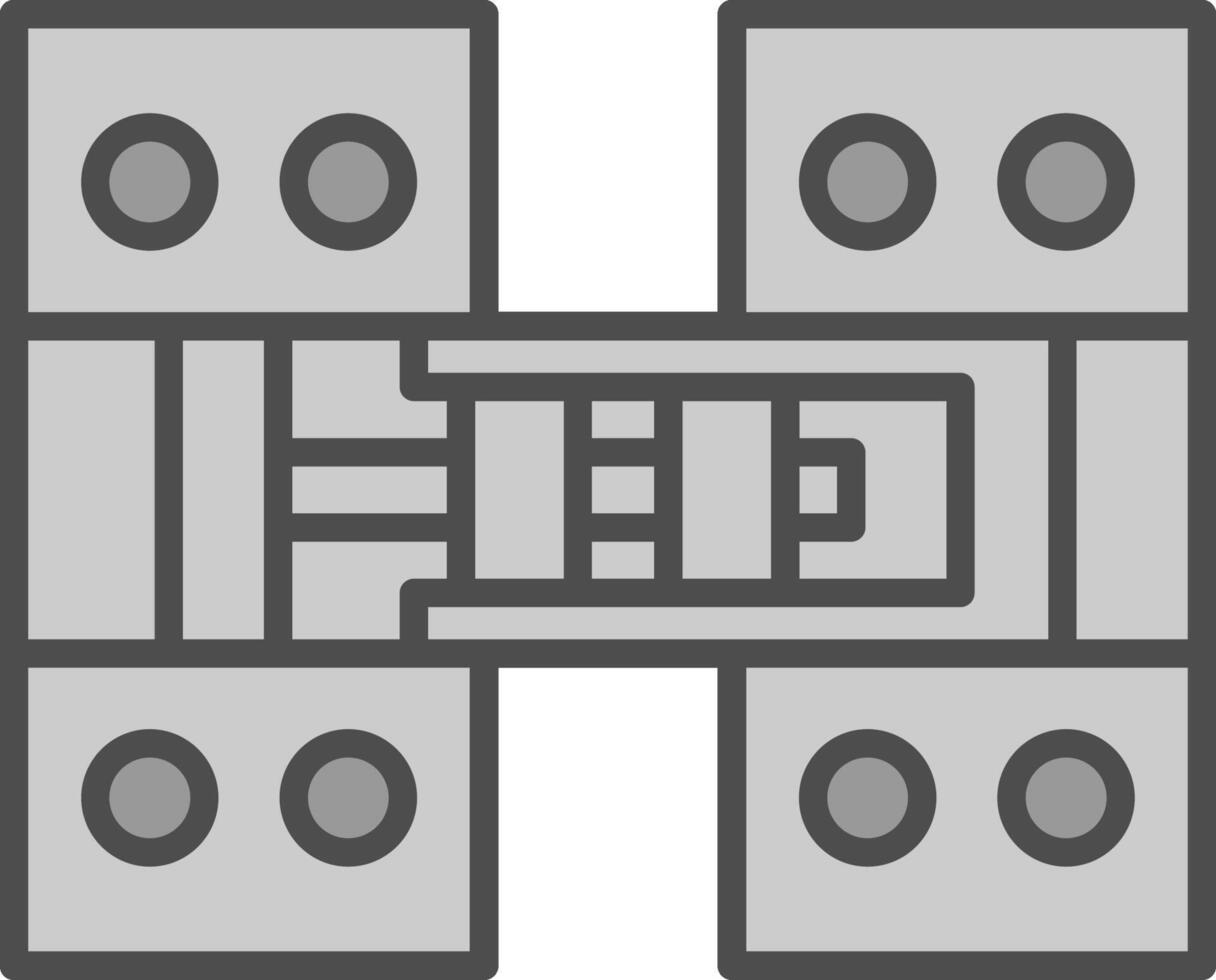 Scharnier Linie gefüllt Graustufen Symbol Design vektor