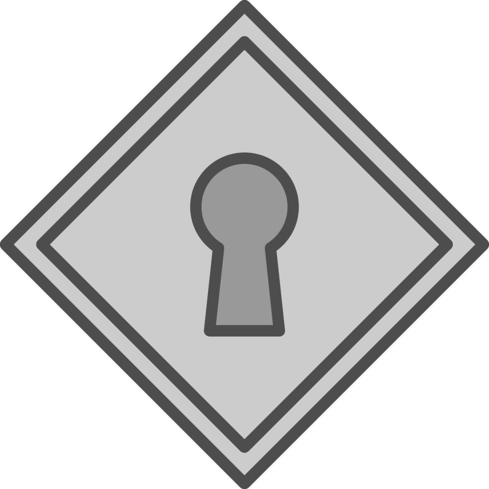 Schlüsselloch Linie gefüllt Graustufen Symbol Design vektor