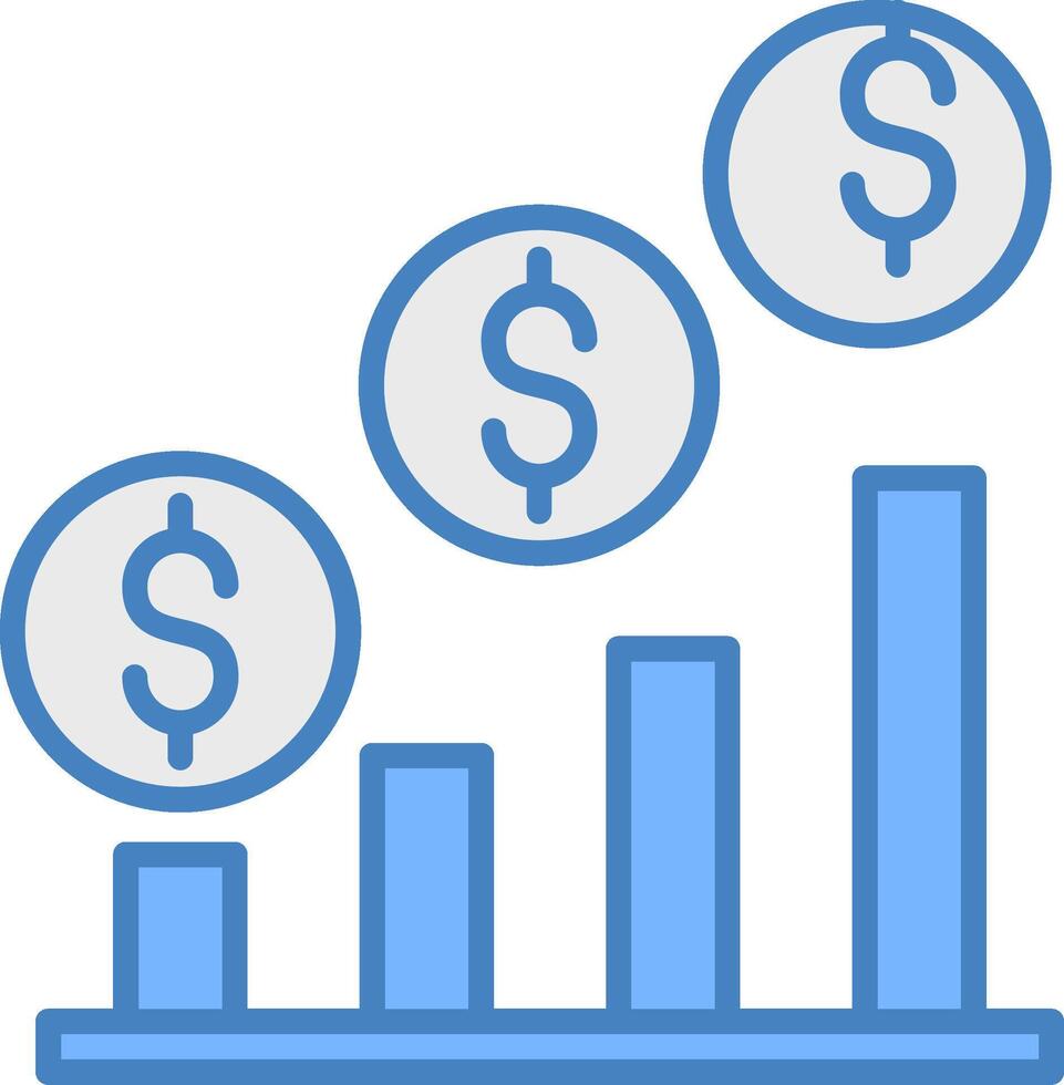 Wachstum Linie gefüllt Blau Symbol vektor
