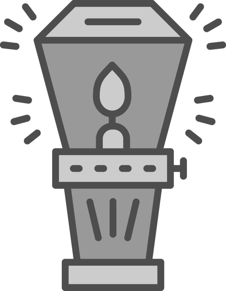 Lampe Linie gefüllt Graustufen Symbol Design vektor