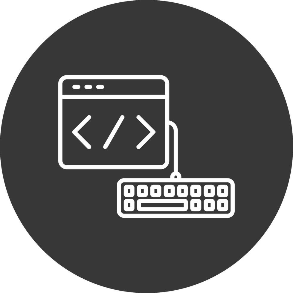 webb utveckling linje omvänd ikon design vektor