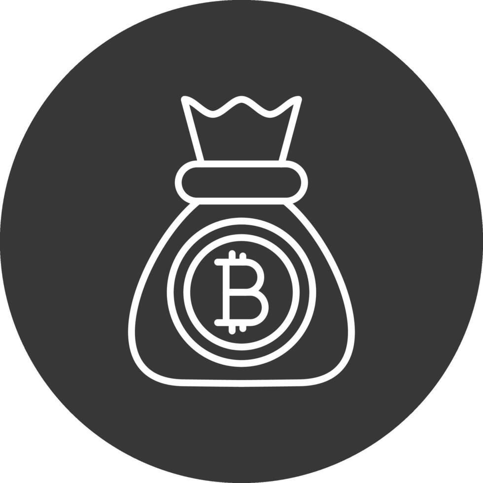 bitcoin linje omvänd ikon design vektor