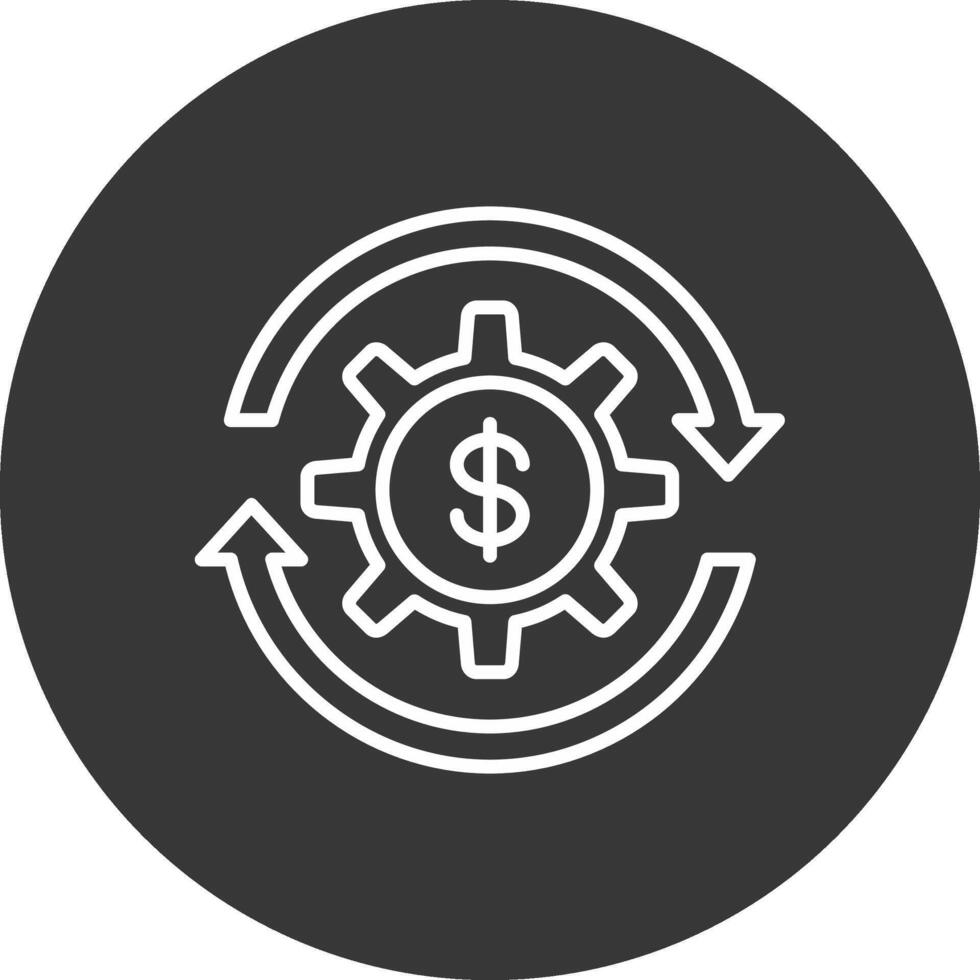 pengar förvaltning linje omvänd ikon design vektor