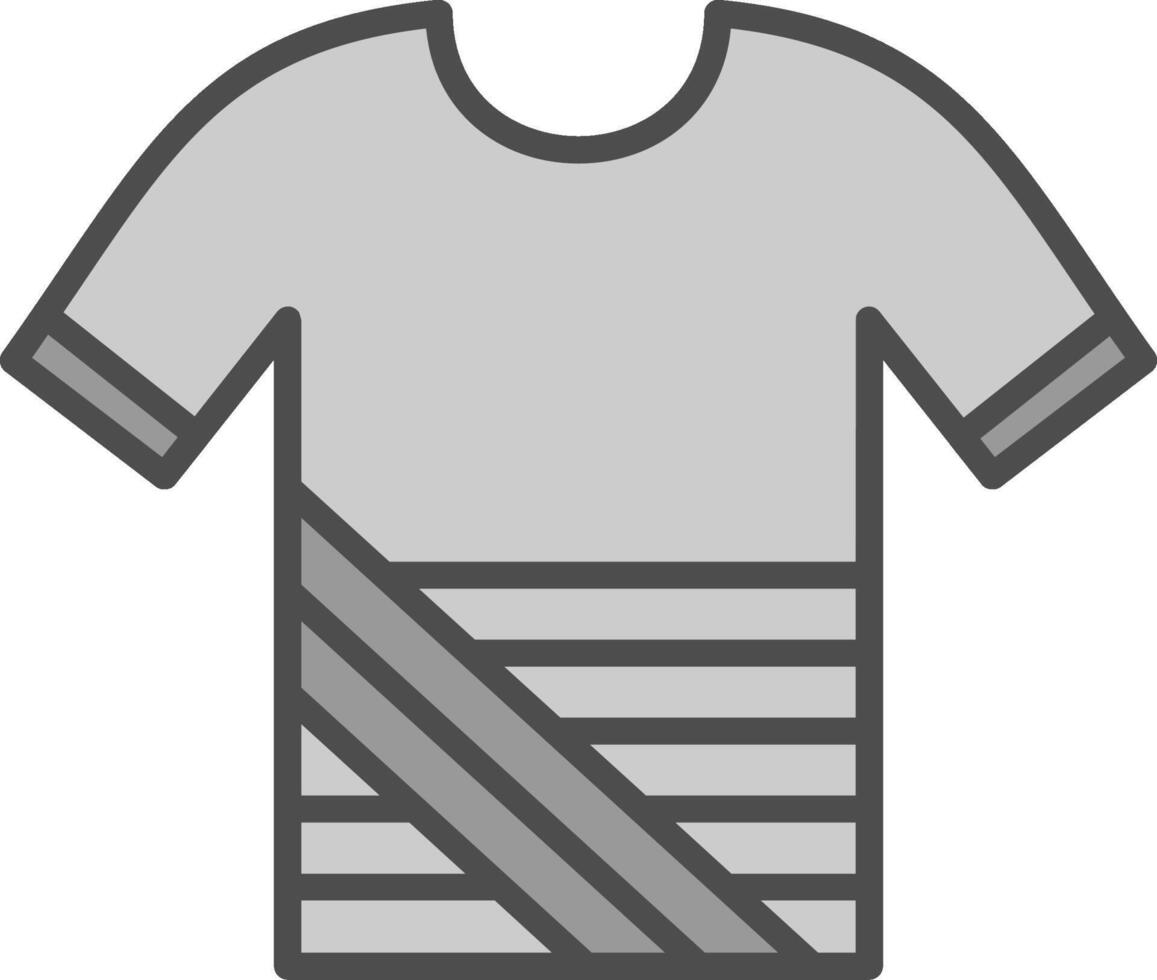 Hemd Linie gefüllt Graustufen Symbol Design vektor