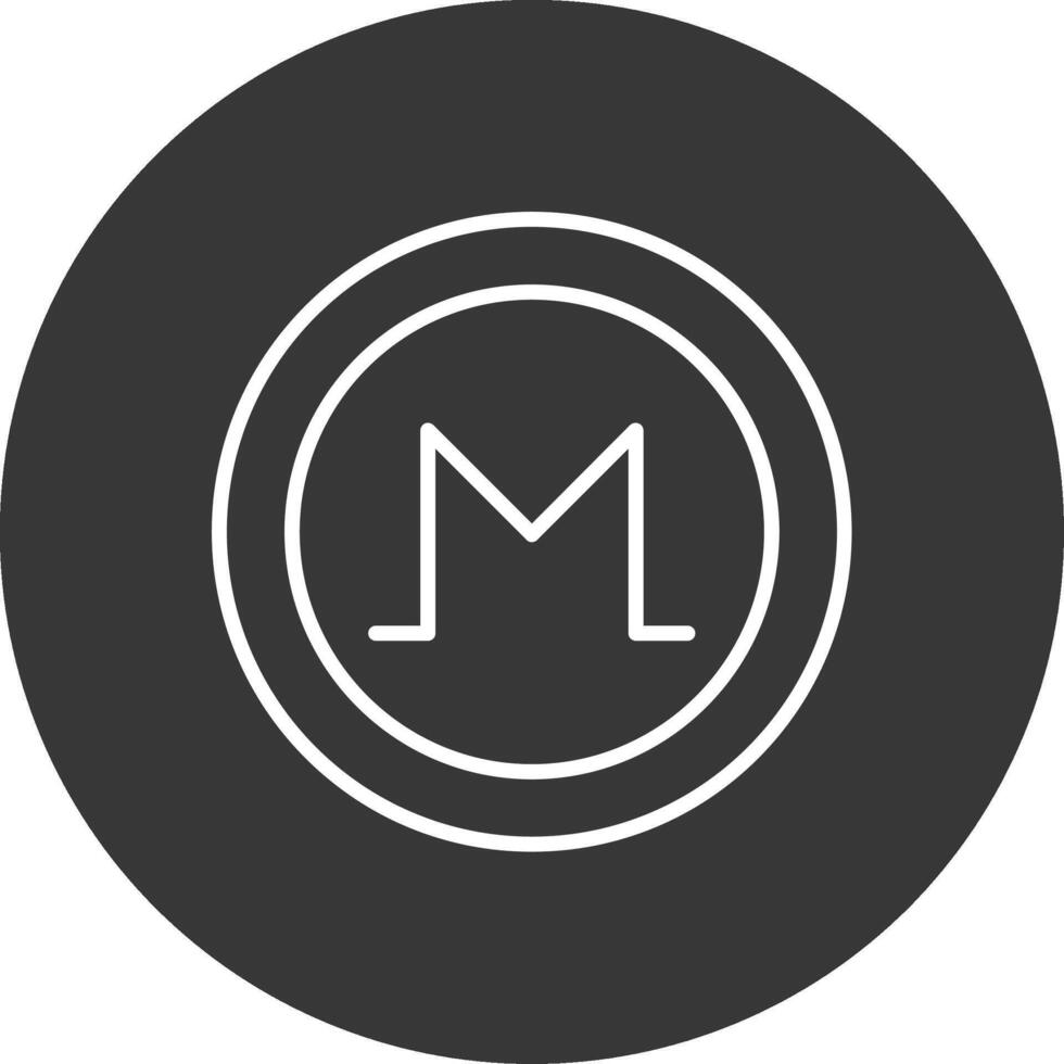 Monero Linie invertiert Symbol Design vektor