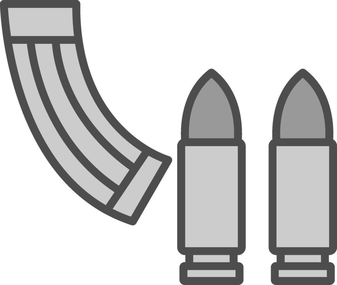 Munition Linie gefüllt Graustufen Symbol Design vektor