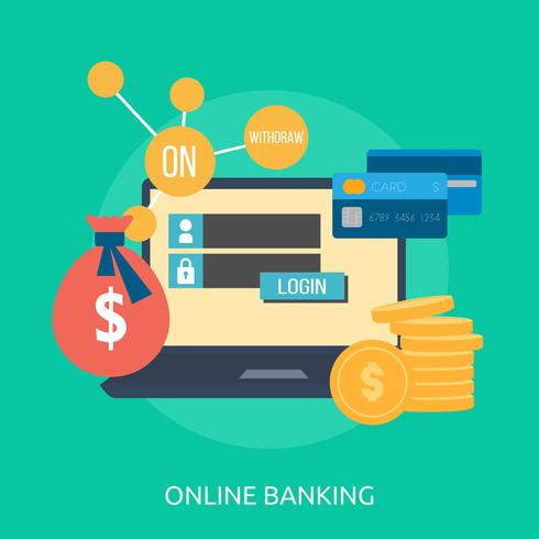 Online Banking Konceptuell illustration Design vektor