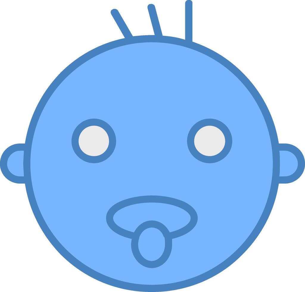 Baby Linie gefüllt Blau Symbol vektor
