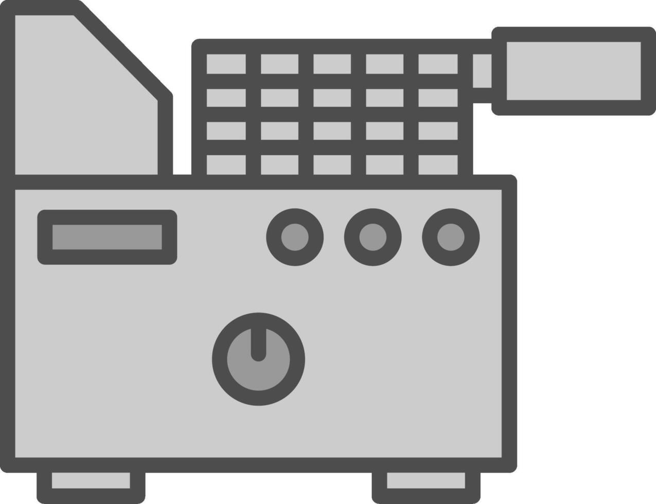 elektrisch Friteuse Linie gefüllt Graustufen Symbol Design vektor