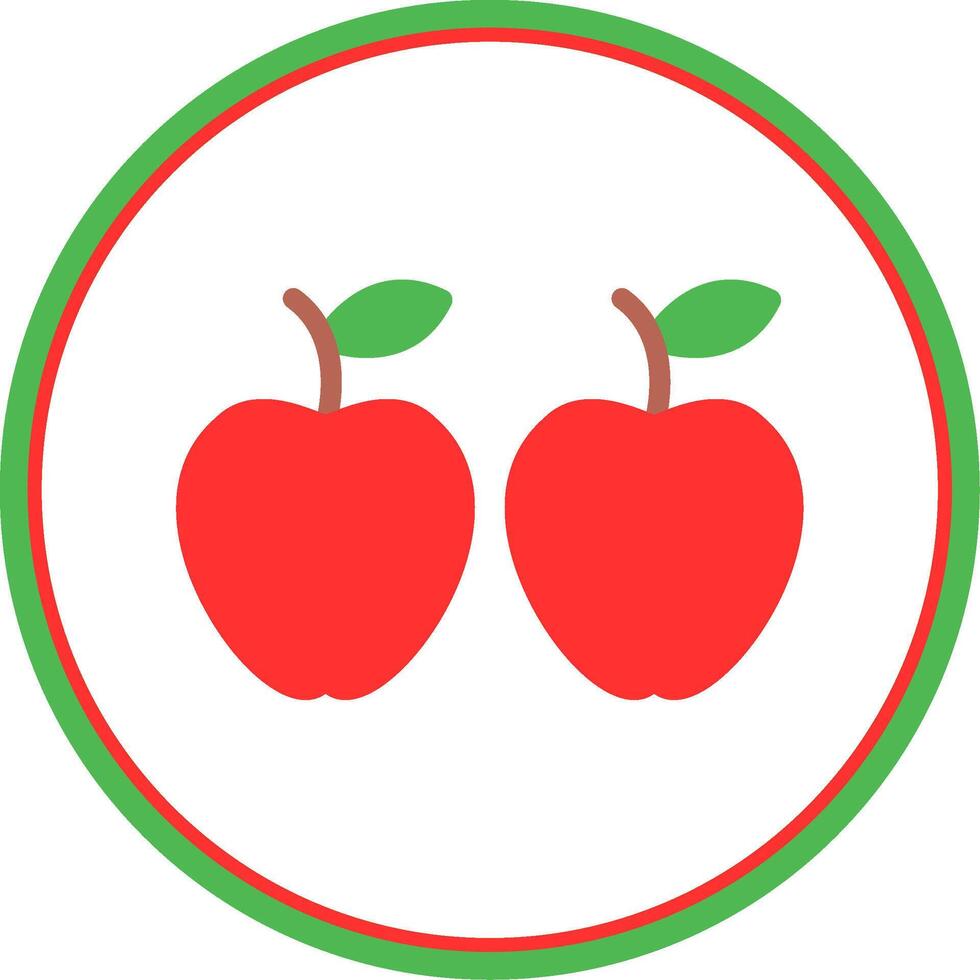 Apfel eben Kreis Symbol vektor