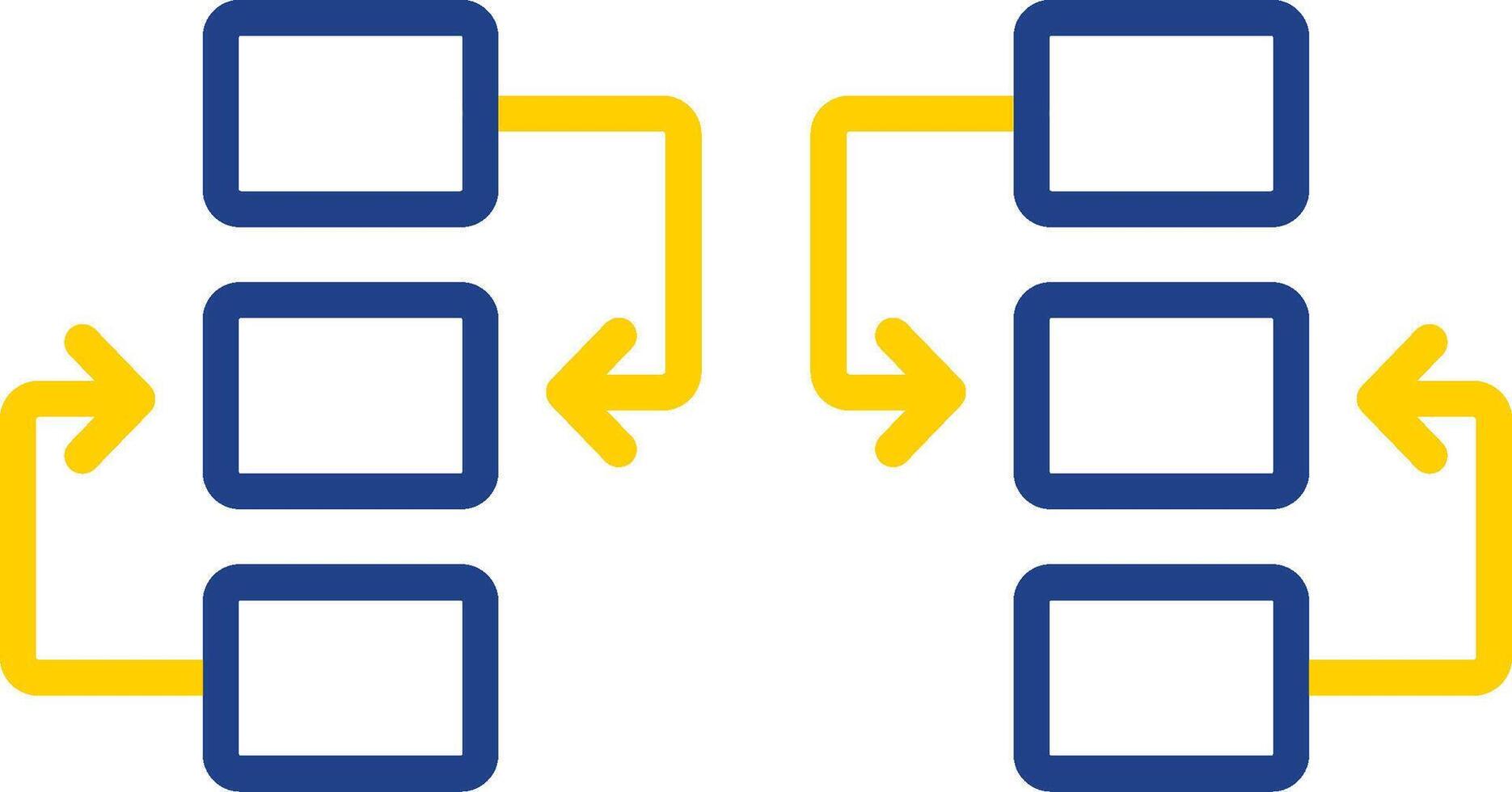 fließen Diagramm Linie zwei Farbe Symbol Design vektor