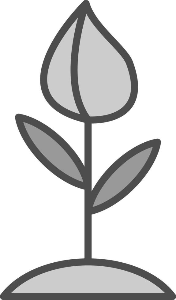 Blume Knospe Linie gefüllt Graustufen Symbol Design vektor